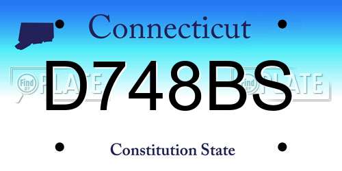 D748BS Connecticut License Plate