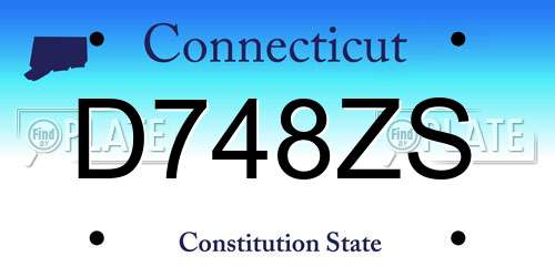 D748ZS Connecticut License Plate