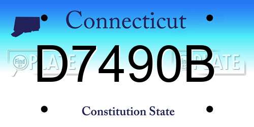 D7490B Connecticut License Plate
