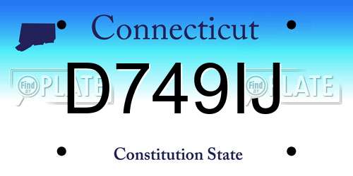 D749IJ Connecticut License Plate