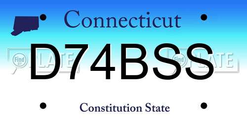 D74BSS Connecticut License Plate