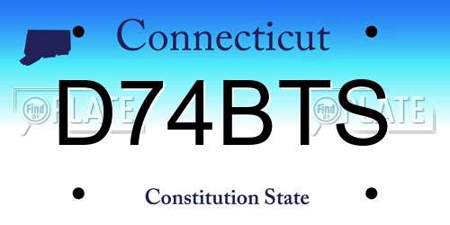 D74BTS Connecticut License Plate
