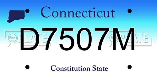 D7507M Connecticut License Plate