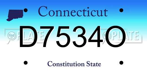 D7534O Connecticut License Plate