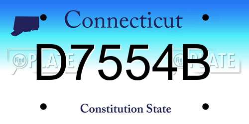 D7554B Connecticut License Plate