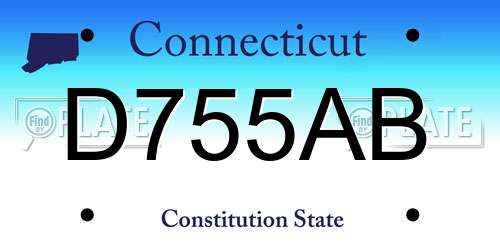 D755AB Connecticut License Plate