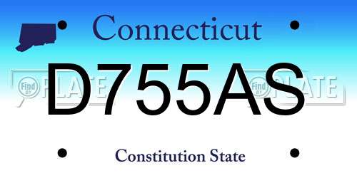 D755AS Connecticut License Plate