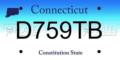 D759TB Connecticut License Plate