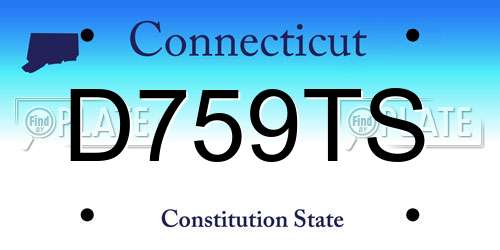 D759TS Connecticut License Plate