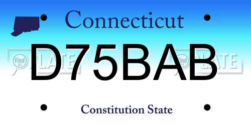 D75BAB Connecticut License Plate