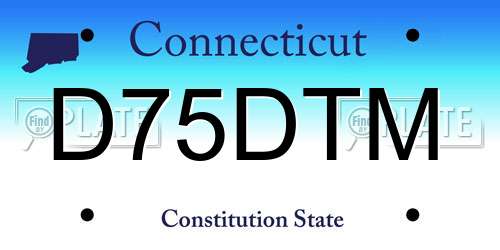 D75DTM Connecticut License Plate