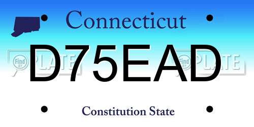 D75EAD Connecticut License Plate