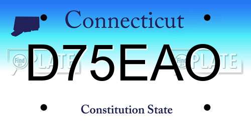 D75EAO Connecticut License Plate