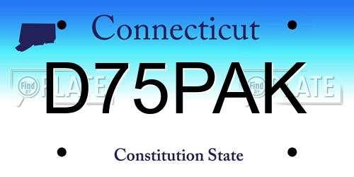 D75PAK Connecticut License Plate