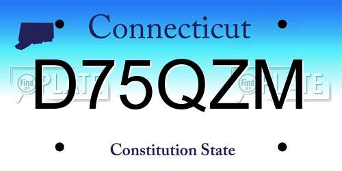 D75QZM Connecticut License Plate