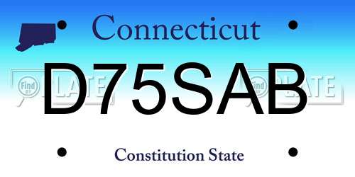 D75SAB Connecticut License Plate