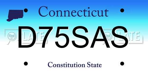 D75SAS Connecticut License Plate