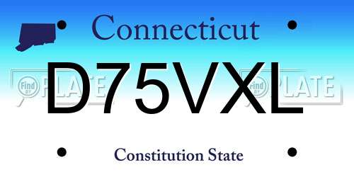 D75VXL Connecticut License Plate