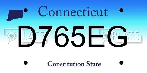 D765EG Connecticut License Plate