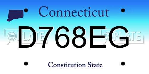 D768EG Connecticut License Plate