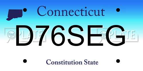 D76SEG Connecticut License Plate