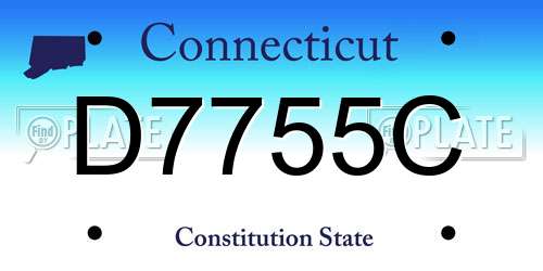 D7755C Connecticut License Plate