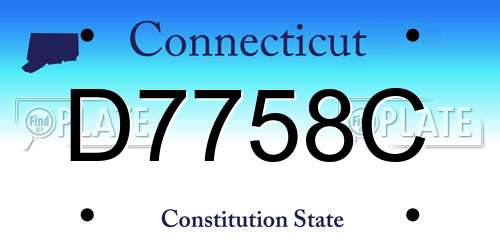 D7758C Connecticut License Plate