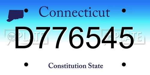 D776545 Connecticut License Plate