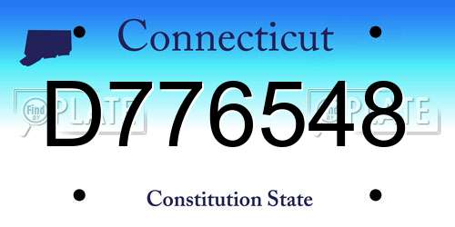 D776548 Connecticut License Plate