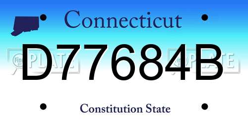 D77684B Connecticut License Plate