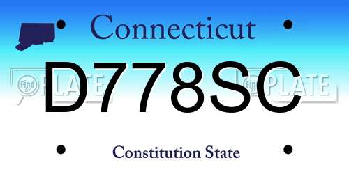 D778SC Connecticut License Plate
