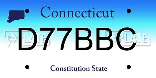 D77BBC Connecticut License Plate