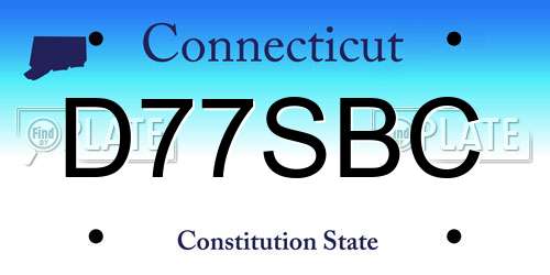 D77SBC Connecticut License Plate