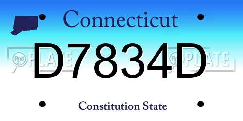 D7834D Connecticut License Plate