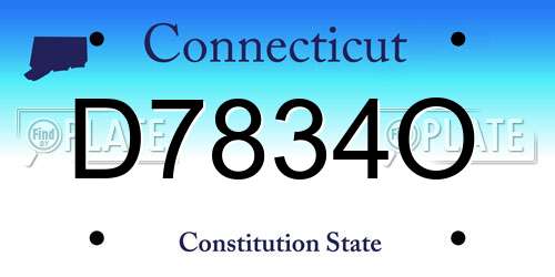 D7834O Connecticut License Plate