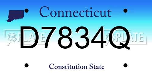 D7834Q Connecticut License Plate
