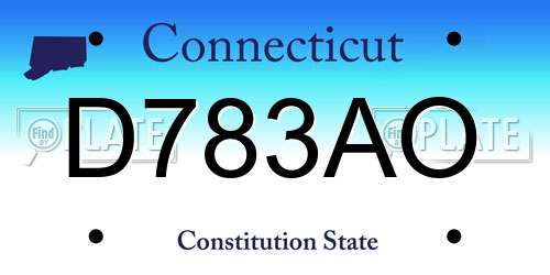 D783AO Connecticut License Plate