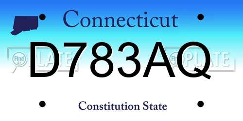 D783AQ Connecticut License Plate