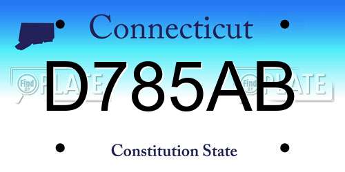 D785AB Connecticut License Plate