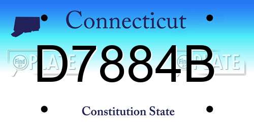 D7884B Connecticut License Plate