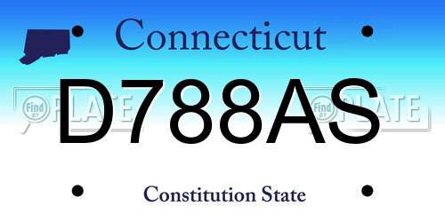 D788AS Connecticut License Plate