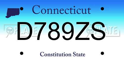 D789ZS Connecticut License Plate