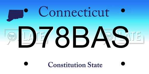 D78BAS Connecticut License Plate