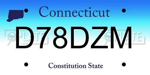D78DZM Connecticut License Plate