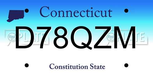 D78QZM Connecticut License Plate