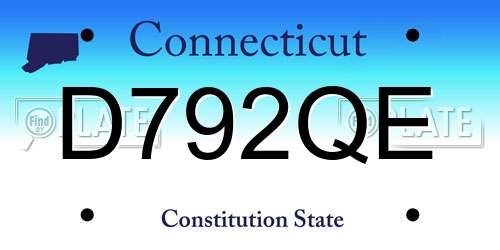 D792QE Connecticut License Plate