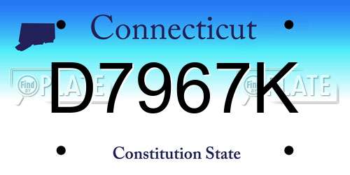 D7967K Connecticut License Plate