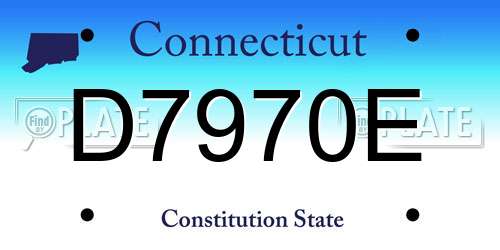 D7970E Connecticut License Plate