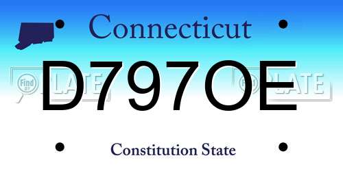 D797OE Connecticut License Plate