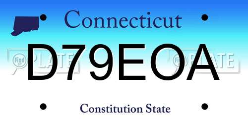 D79EOA Connecticut License Plate